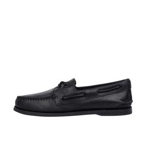 Black leather online sperrys