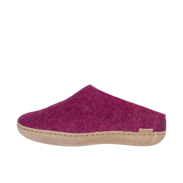 Glerups The Slip-On With Leather Sole Cranberry