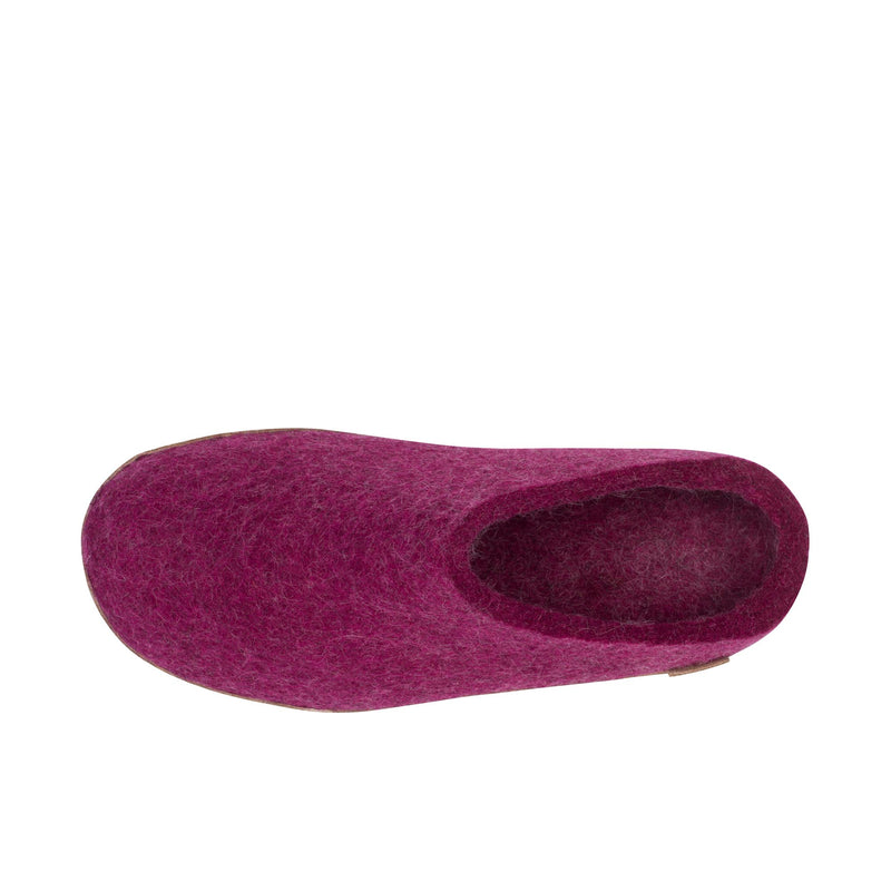 Glerups The Slip-On With Leather Sole Cranberry