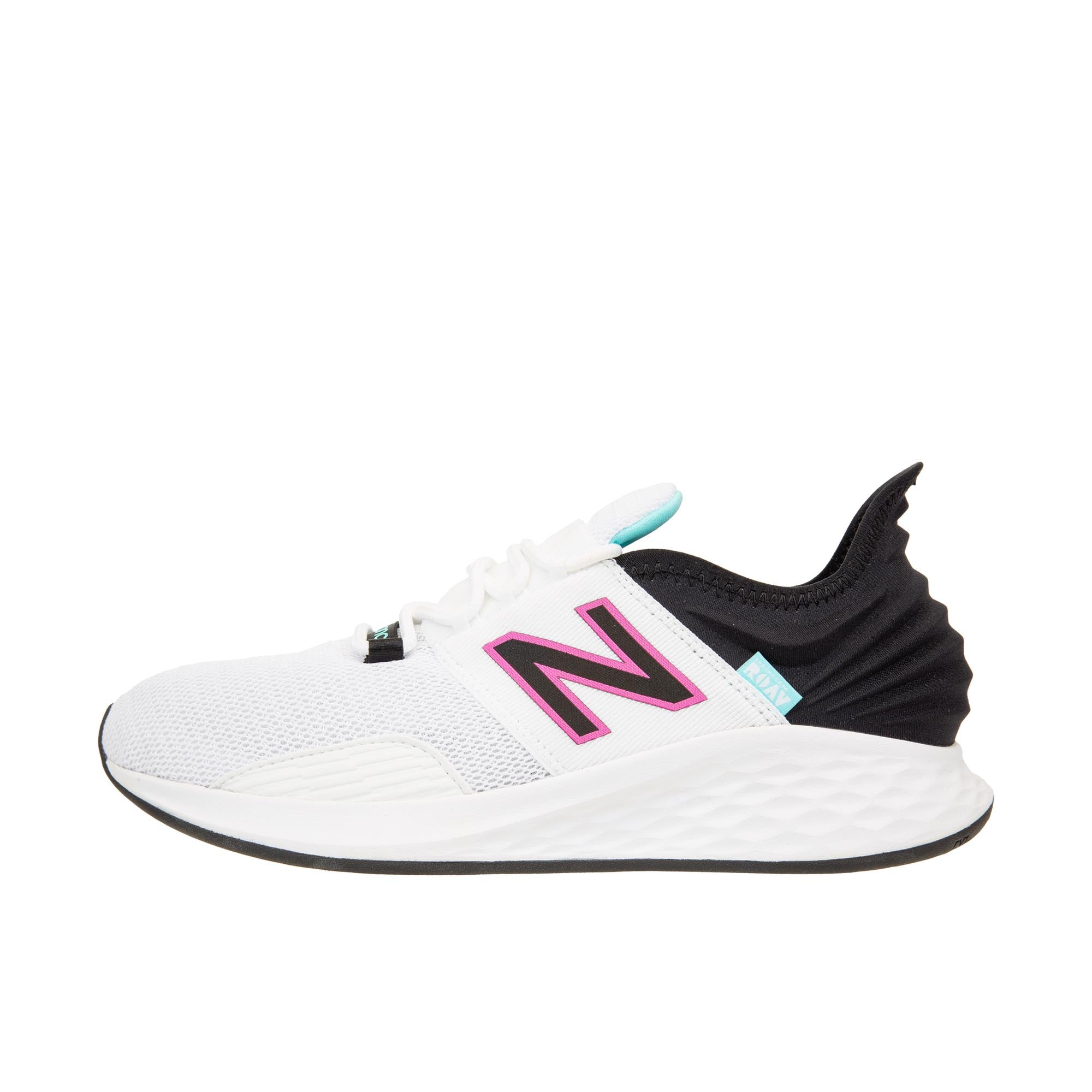 New Balance Womens Fresh Foam Roav White/Black/Surf/Vibrant Pink