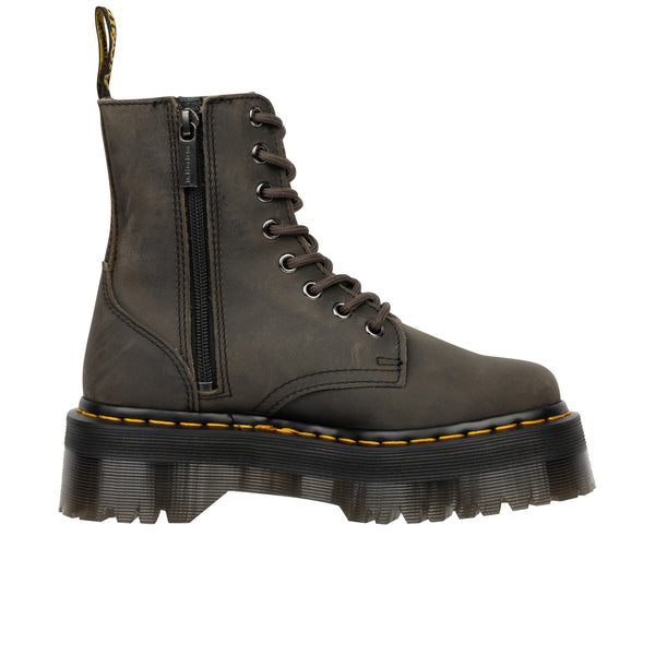 Dr Martens Jadon Burnished Waxy Pull Up Charcoal Grey