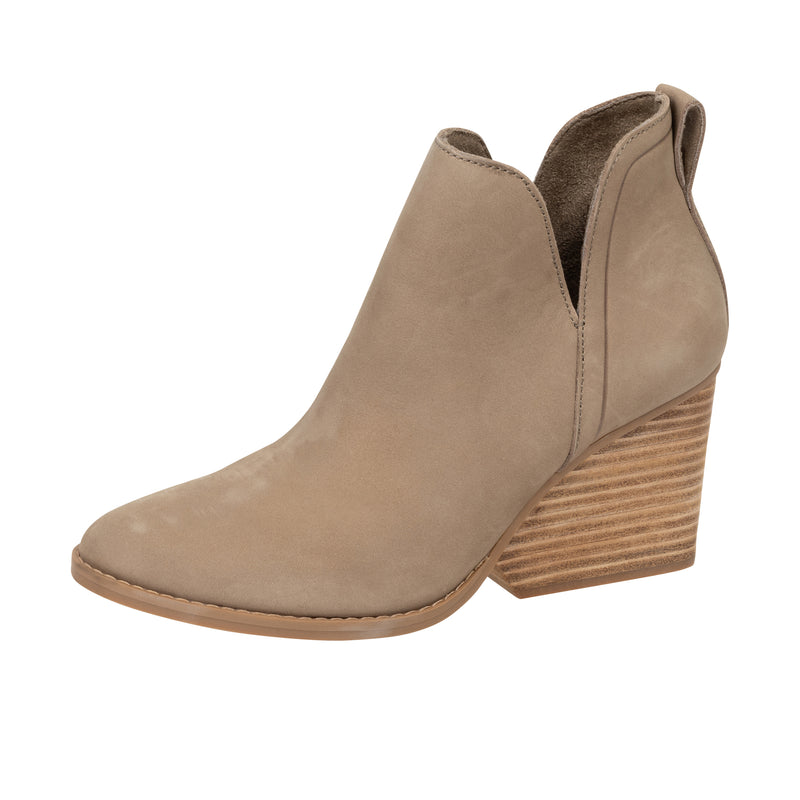 TOMS Womens Eliza Wedge Boot Dune Nubuck Leather