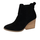 TOMS Womens Noa Wedge Boot Black Suede Thumbnail 6