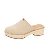 TOMS Womens Addison Clog Oatmeal Suede/Deco Stitch Thumbnail 6