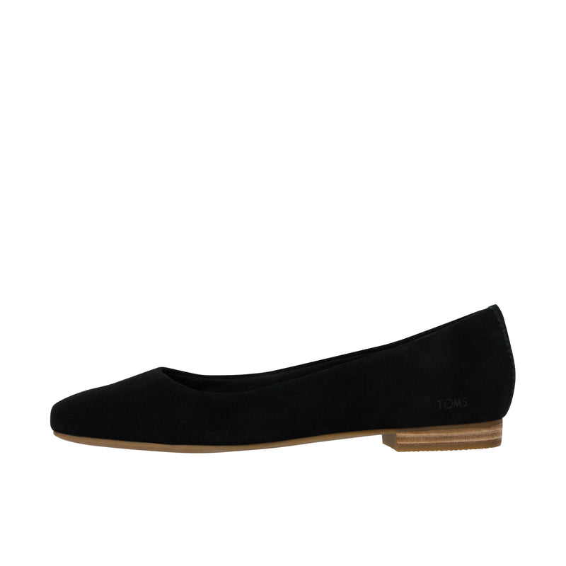 TOMS Womens Briella Ballet Flat Black Suede