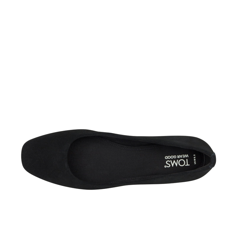 TOMS Womens Briella Ballet Flat Black Suede