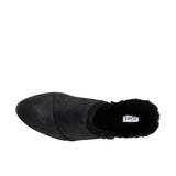 TOMS Womens Jade Flat Black Metallic Suede/Faux Fur Thumbnail 4