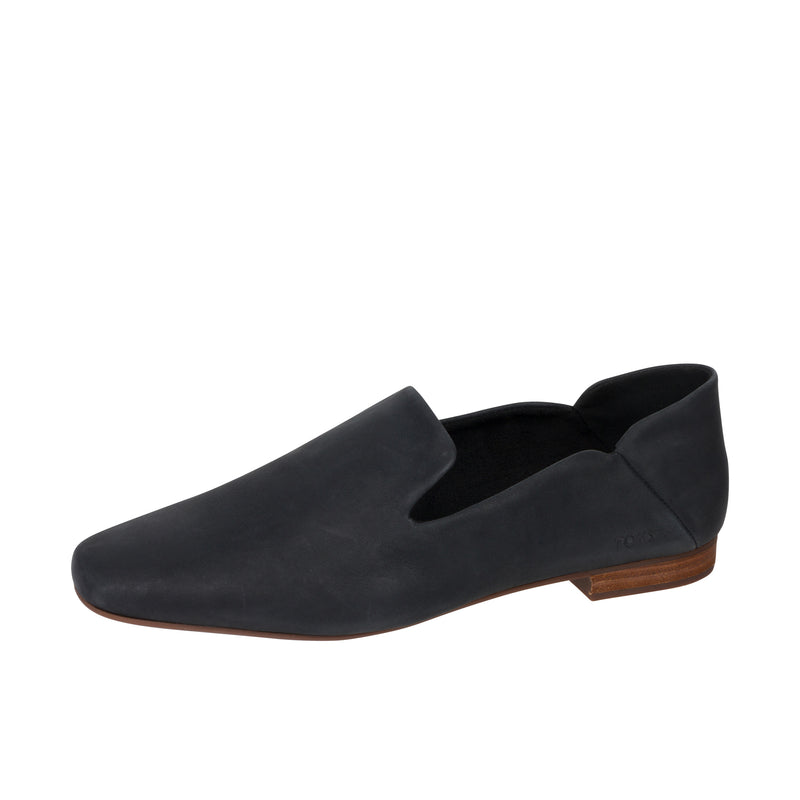 TOMS Womens Lara Flat Black Leather