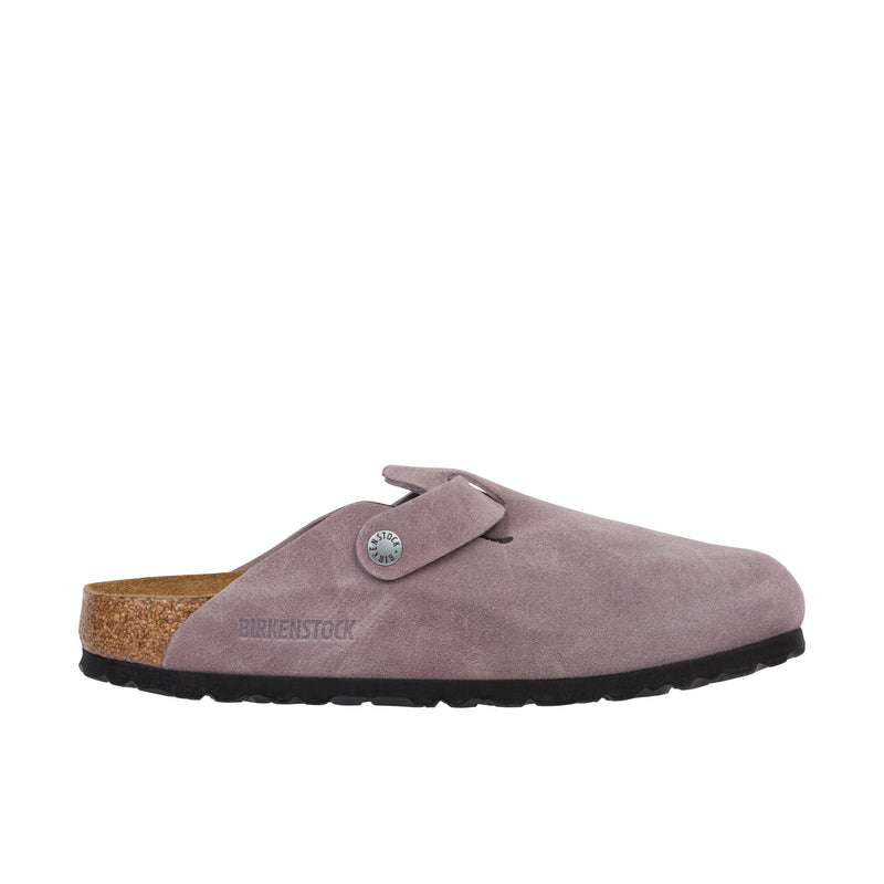 Birkenstock Womens Boston Soft Footbed Suede Faded Purple