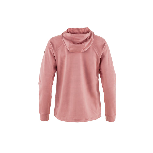 Fjallraven Womens Abisko Grid Fleece Hoodie Dusty Rose