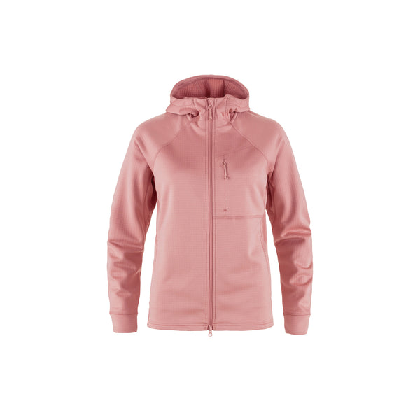 Fjallraven Womens Abisko Grid Fleece Hoodie Dusty Rose