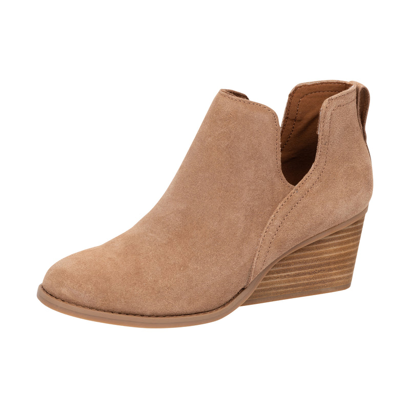 TOMS Womens Gwen Wedge Ankle Bootie Brown Sugar