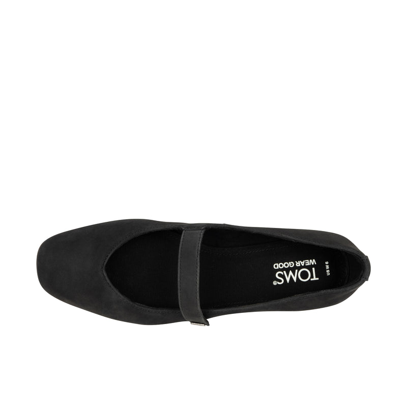 TOMS Womens Bianca Mary Jane Flat Black