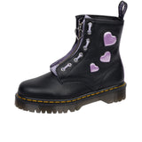 Dr Martens Womens 1460 Zip Heart Virginia Black/Frosted Lavender Thumbnail 6