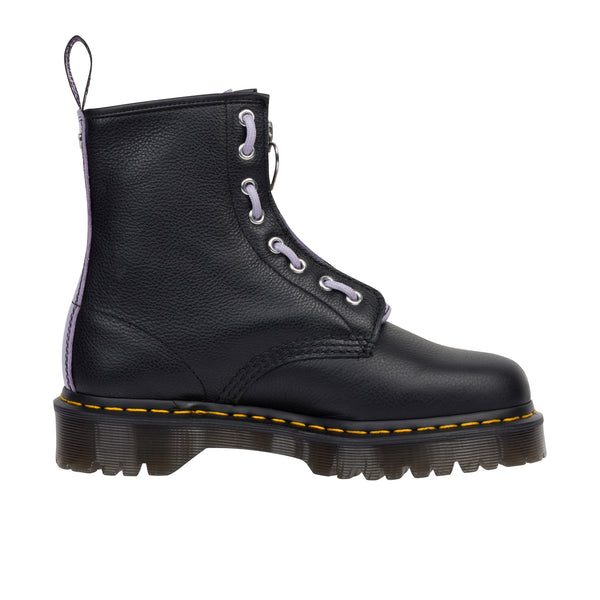 Dr Martens Womens 1460 Zip Heart Virginia Black/Frosted Lavender