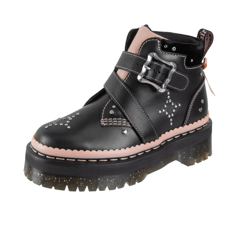 Dr Martens Womens Caitie Nappa Lux Athena Black/Powder Pink