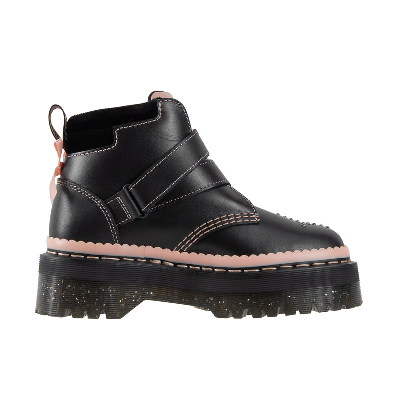 Dr Martens Womens Caitie Nappa Lux Athena Black/Powder Pink