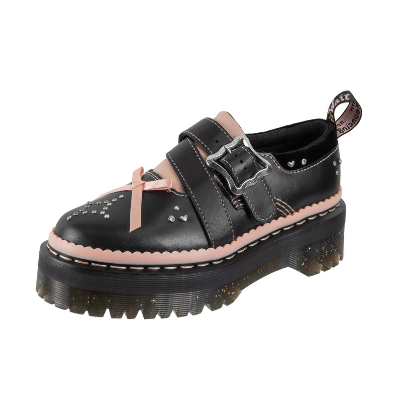 Dr Martens Womens Kemsley Nappa Lux Athena Black/Powder Pink