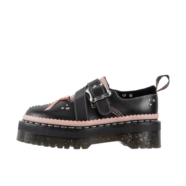 Dr Martens Womens Kemsley Nappa Lux Athena Black/Powder Pink